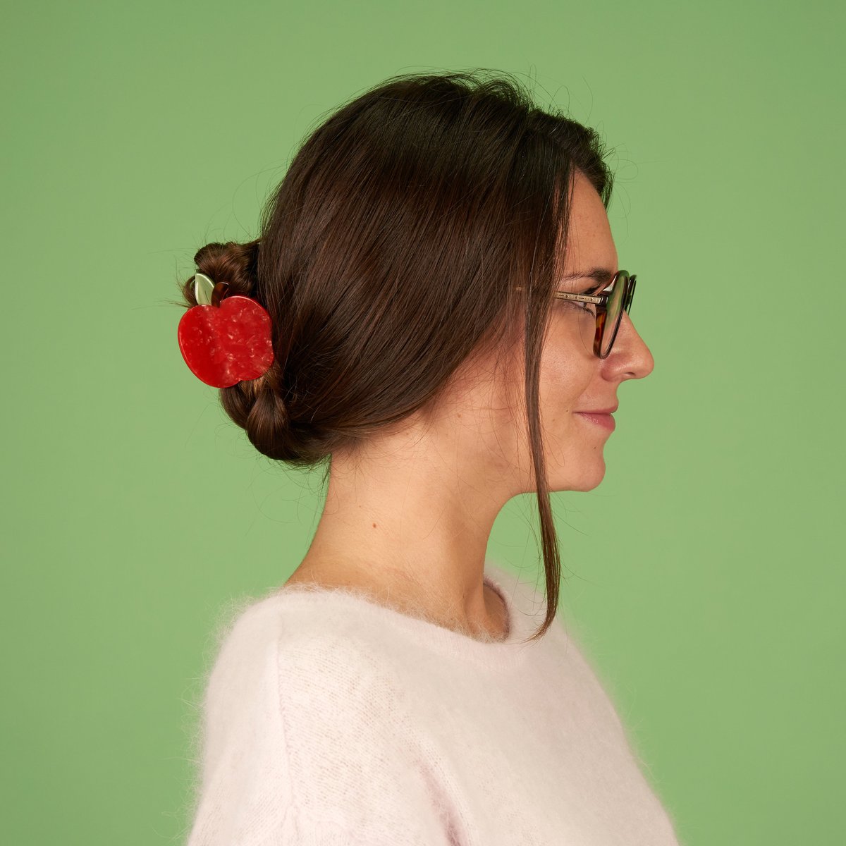 Pince à cheveux POMME rouge, COUCOU SUZETTE