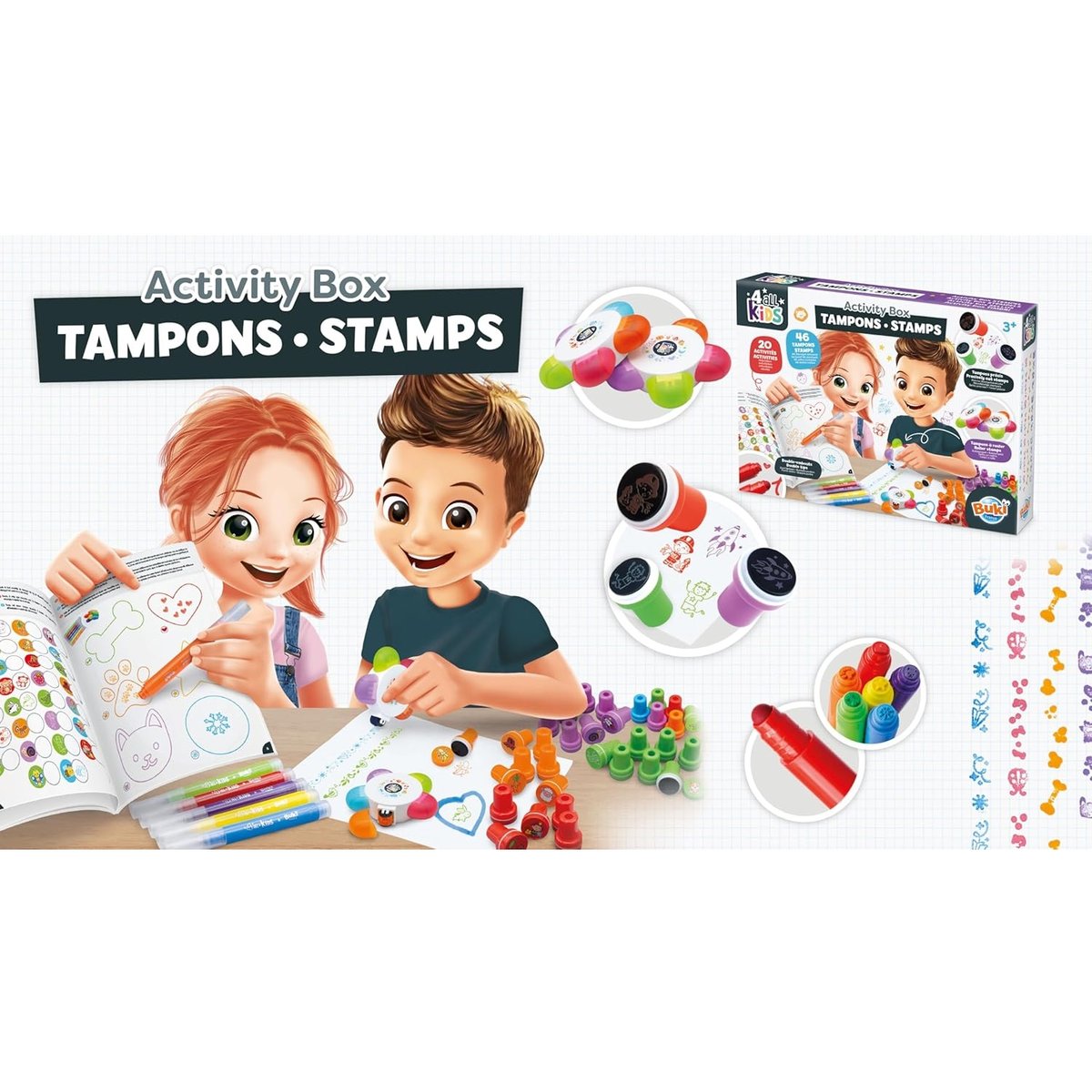 Kit d'activité créative Tampons blanc, BUKI FRANCE
