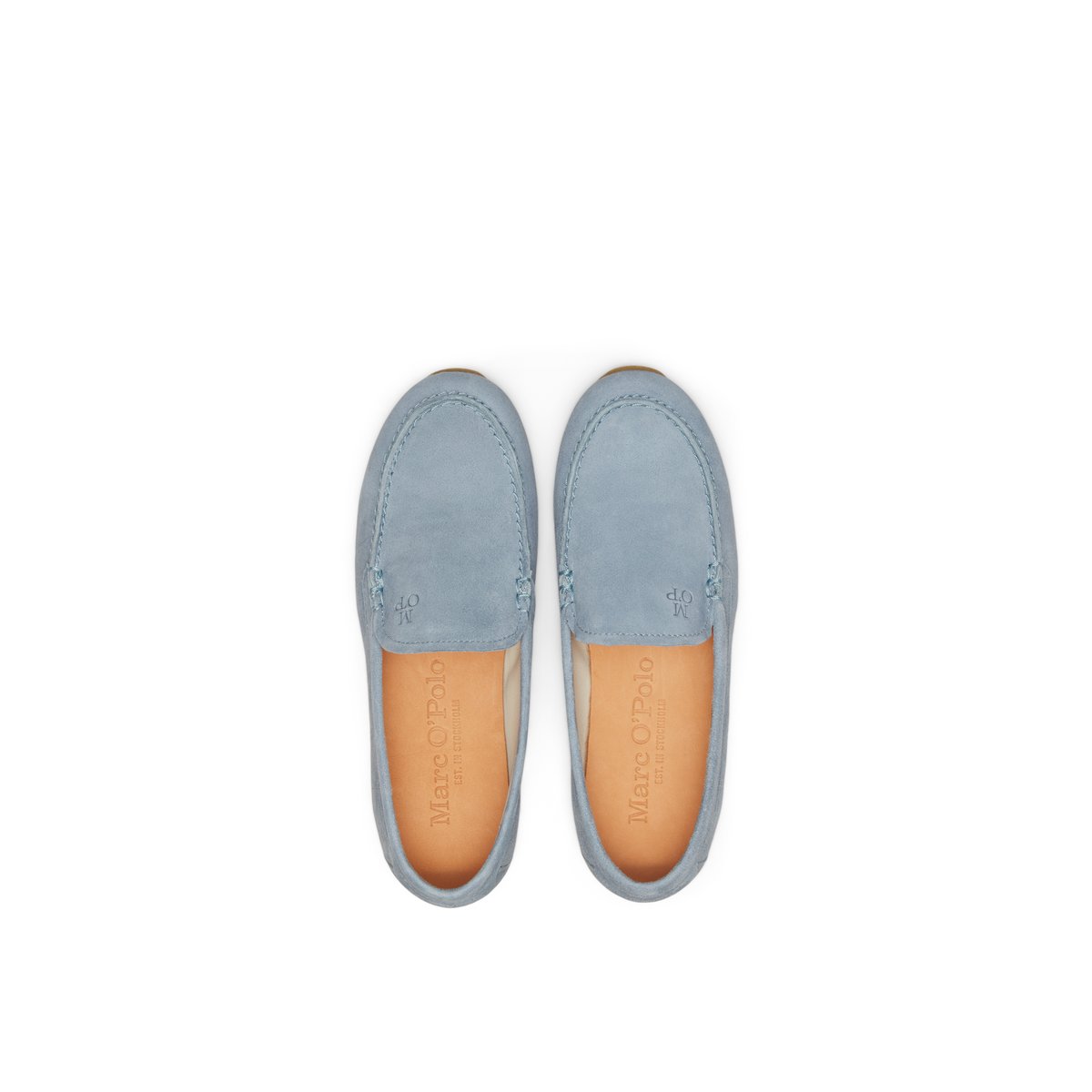 Mocassin en cuir de chèvre souple bleu moyen, MARC O'POLO