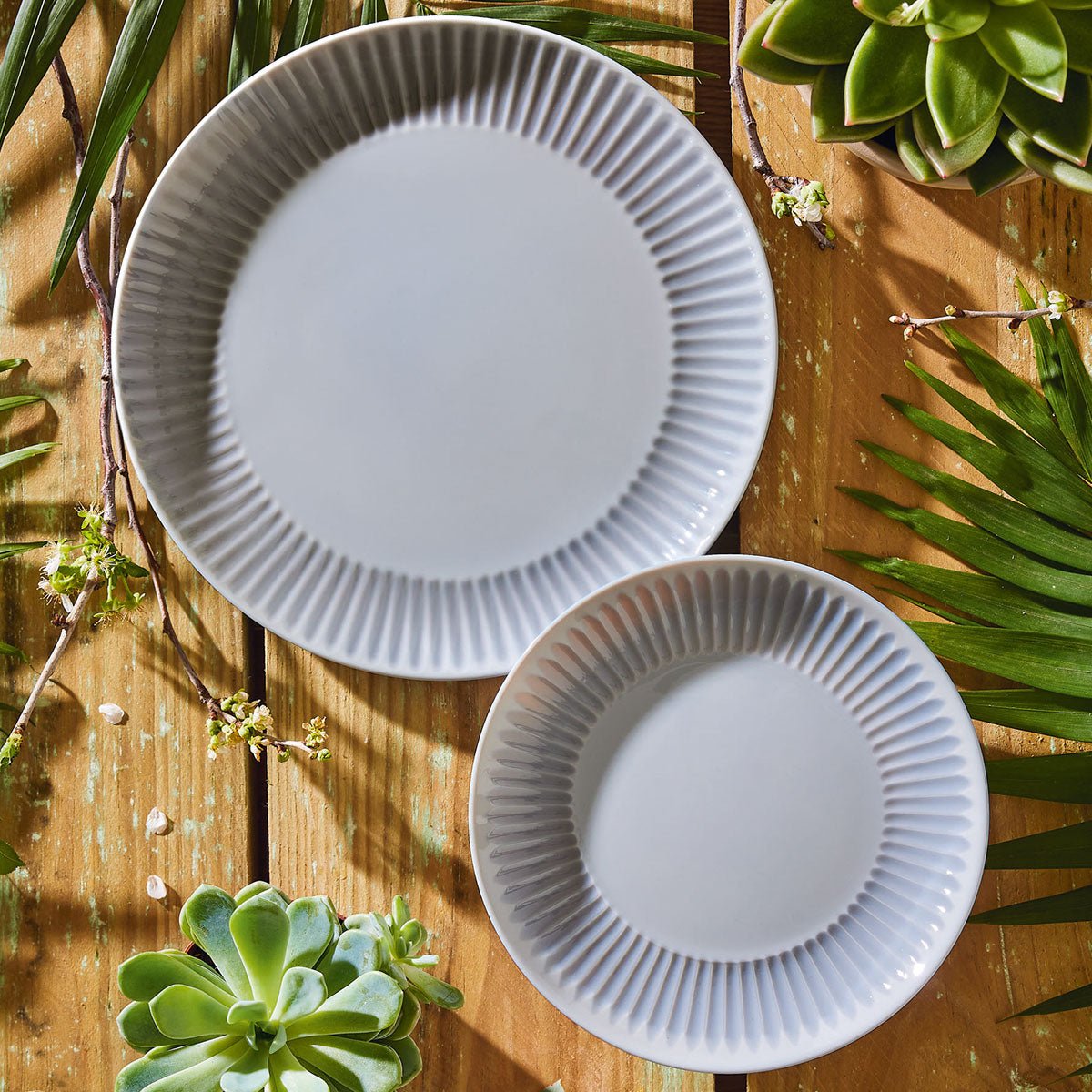 6 assiettes creuses grises 20 cm -COTTAGE gris, LUMINARC