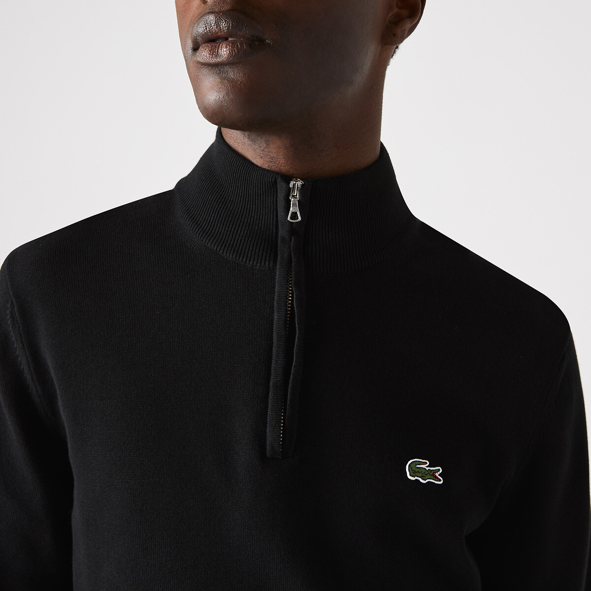 Cotton Half Zip Jumper black, LACOSTE