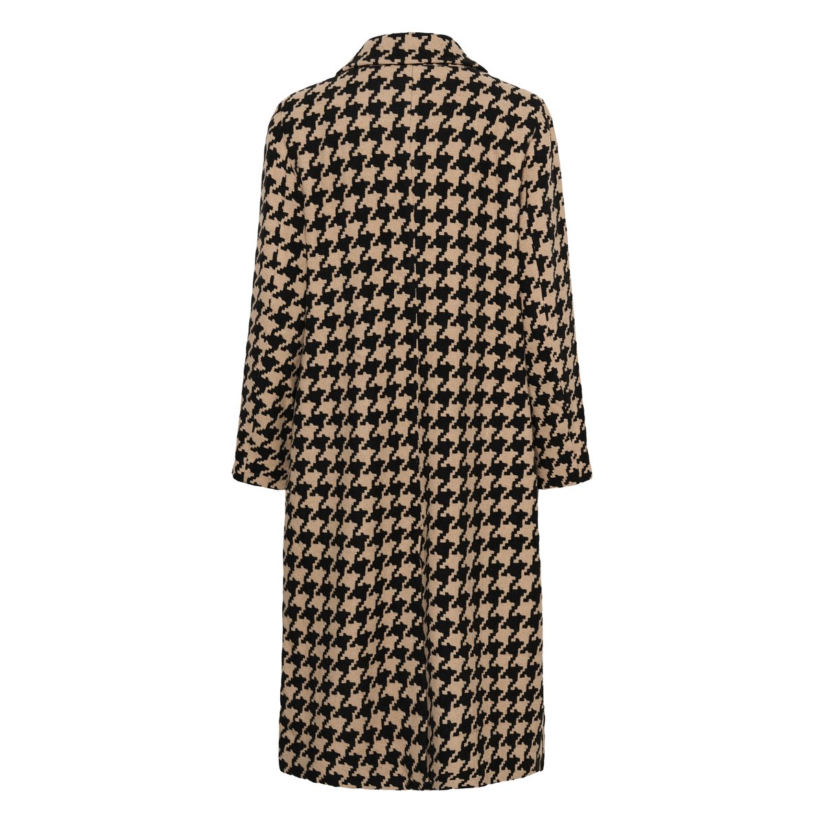 Manteau noir beige black/camel houndstooth, CULTURE