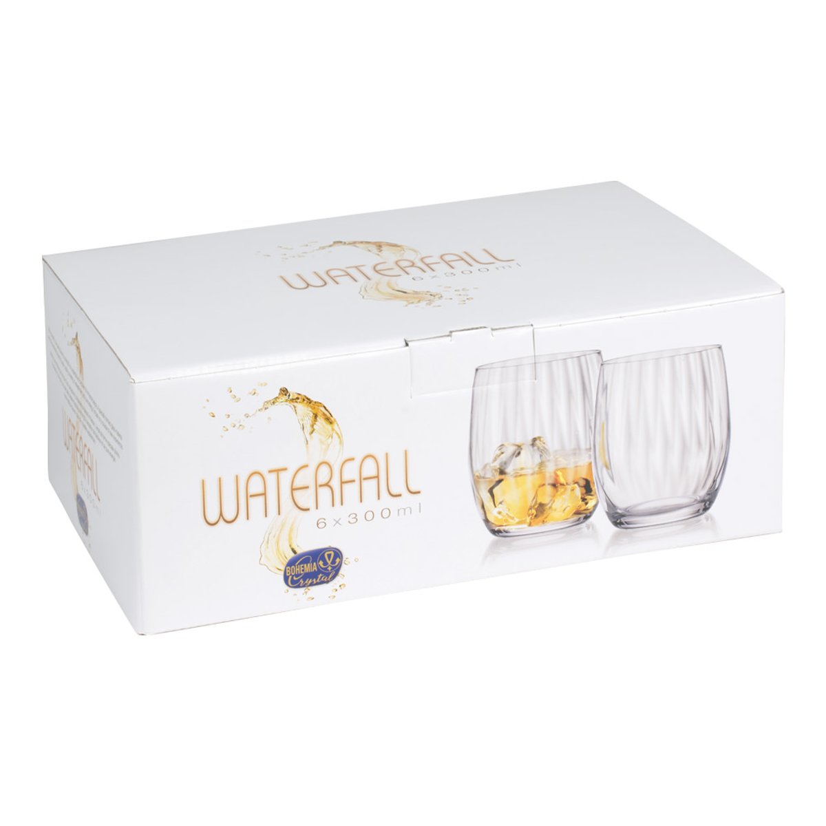 Boîte de 6 gobelets Waterfall 30 cl - WATERFALL transparent / cristal, TABLE PASSION