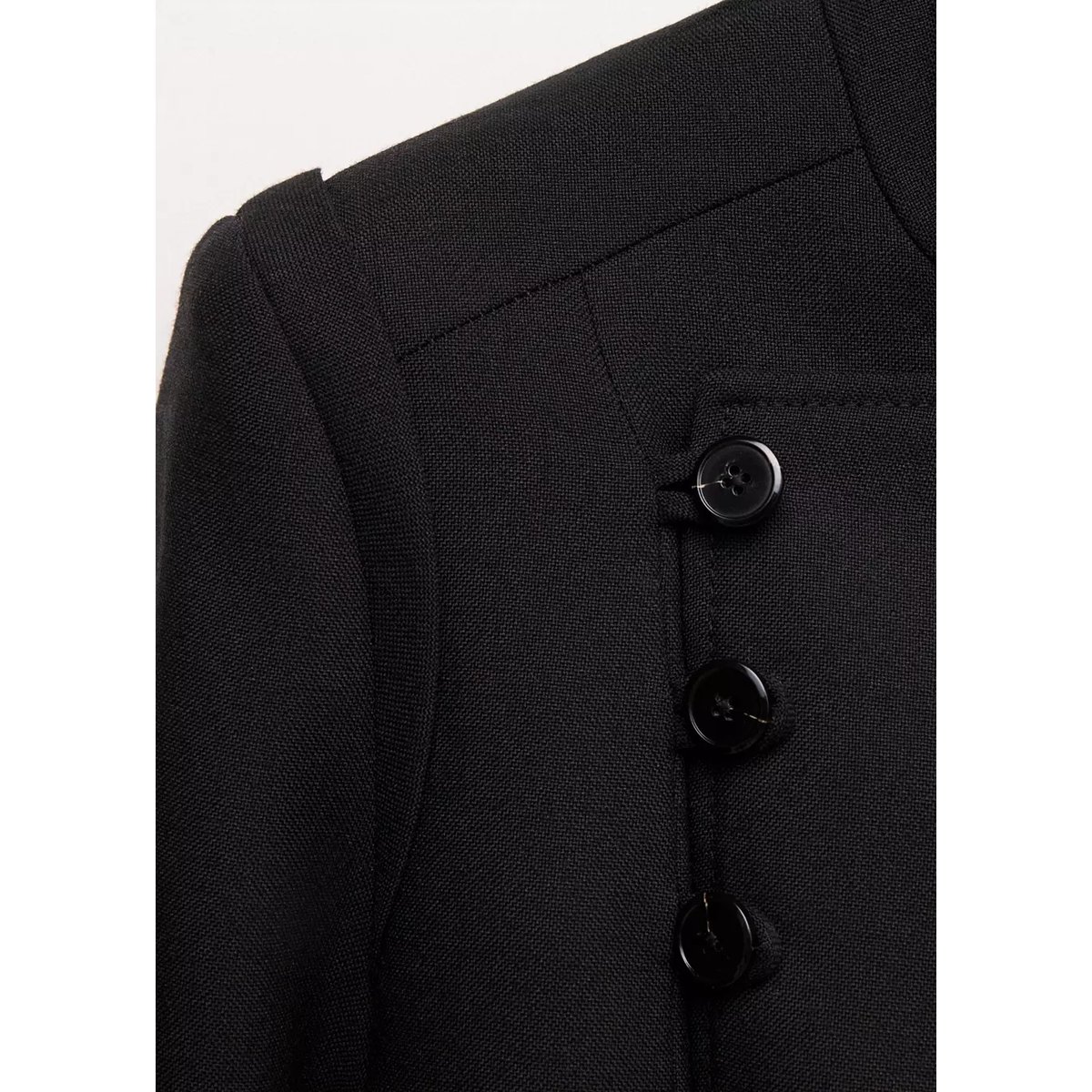 Veste de costume 100 % laine à boutons noir, MANGO