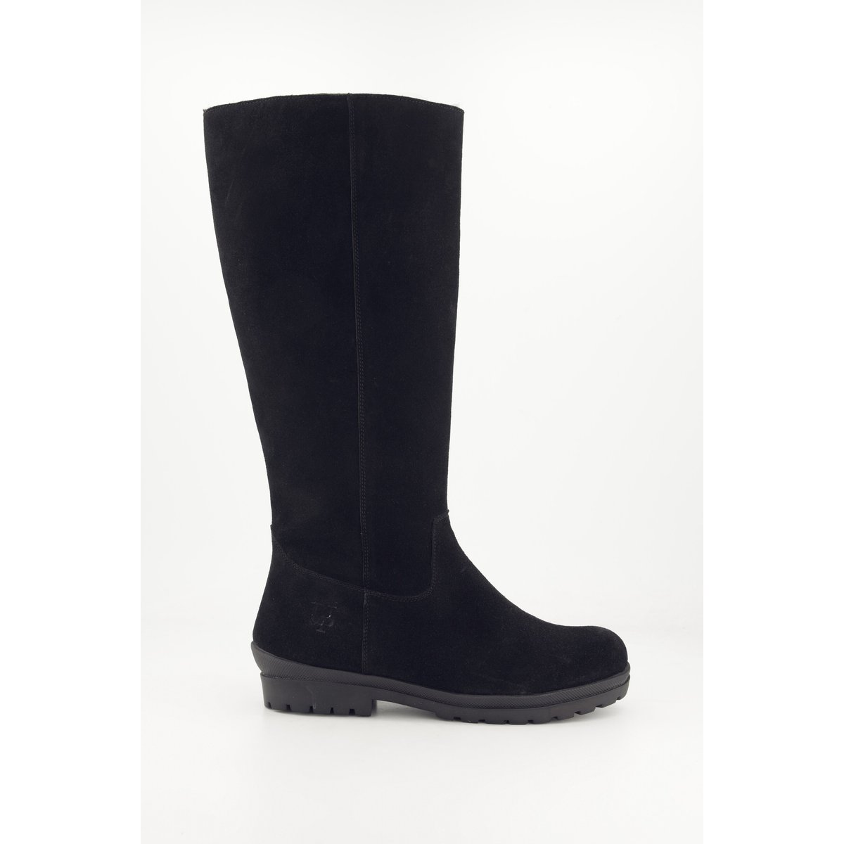 Bottes en cuir suédé, tige XL , pied large noir, ULLA POPKEN
