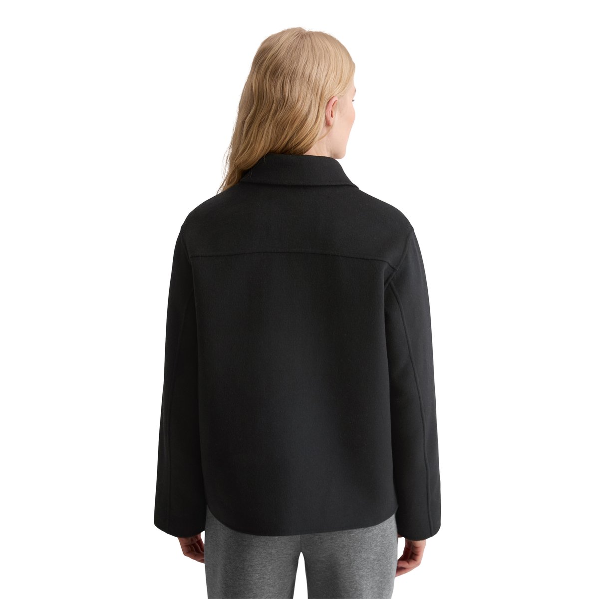 Veste chemise regular en double face de laine noble noir, MARC O'POLO