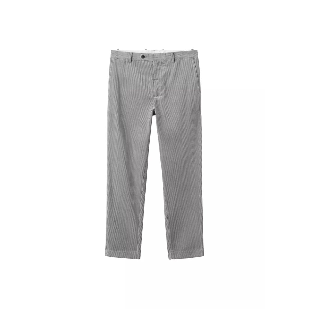 Pantalon velours côtelé regular-fit gris chiné clair, MANGO MAN