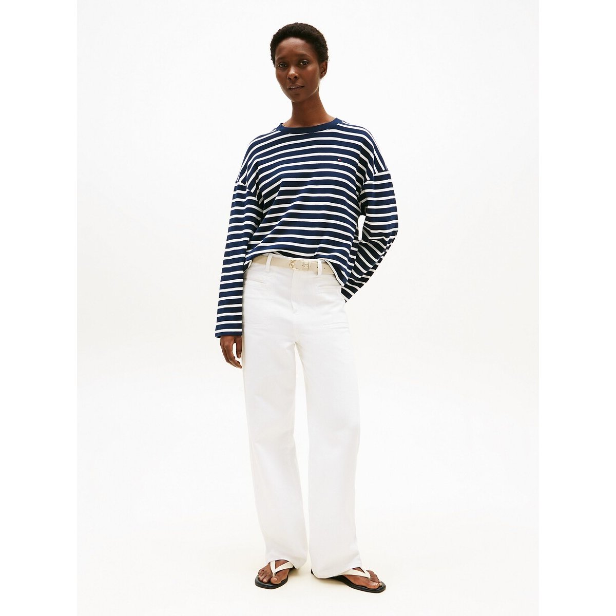 Striped Long Sleeve T-Shirt navy striped, TOMMY HILFIGER