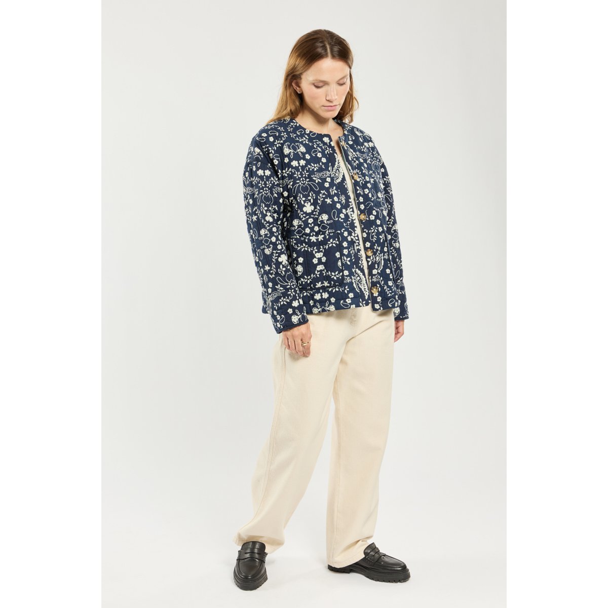 Veste matelassée réversible - coton imprimé fleurs bandana sea, TERRE & MER