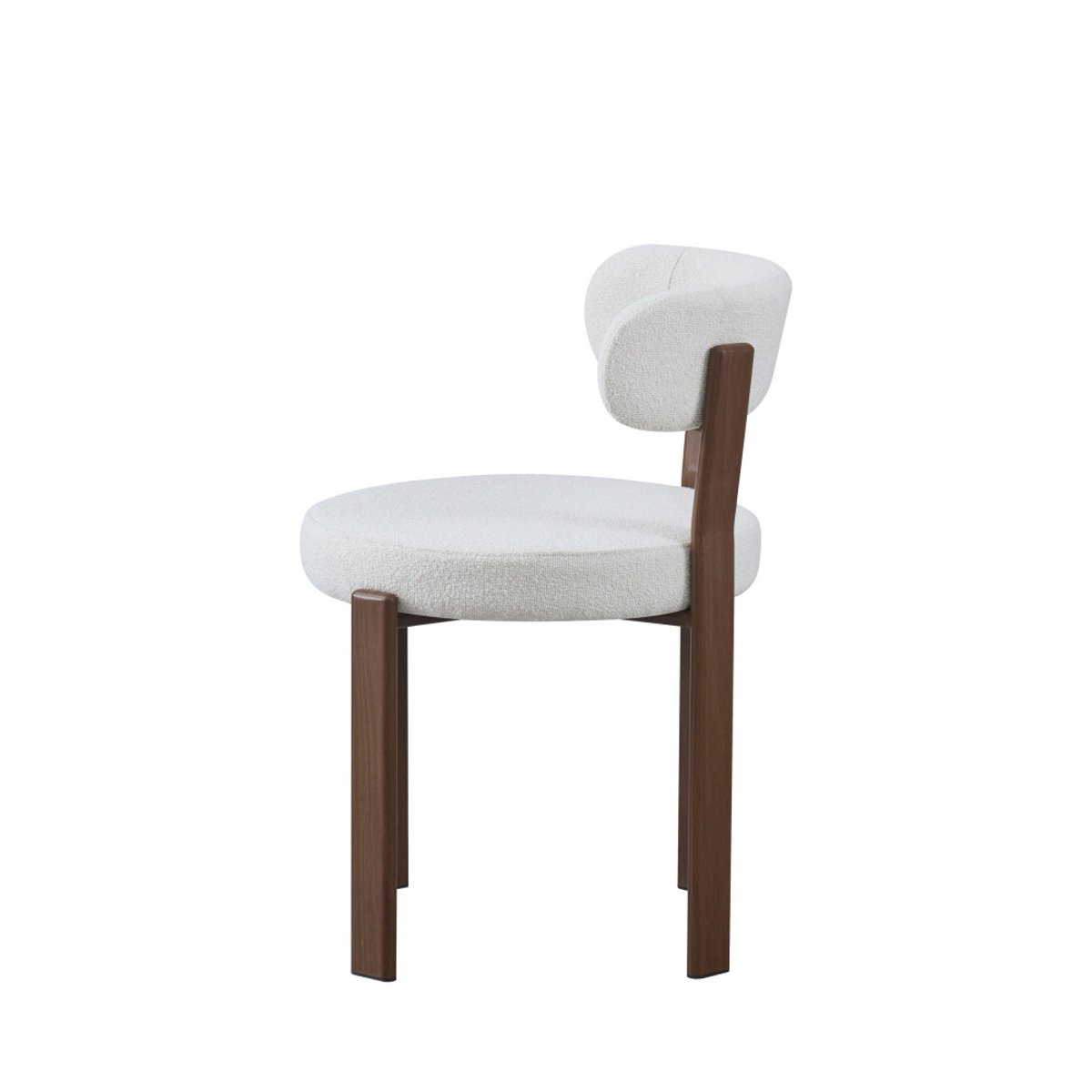 Lot de 2 chaises en tissu bouclette piètement effet bois foncé- IZZY beige, DRAWER