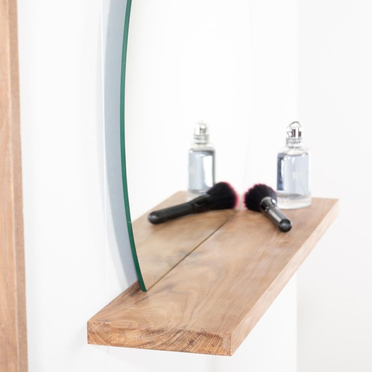 Miroir de en teck massif rond BOLOGNE naturel, WANDA COLLECTION