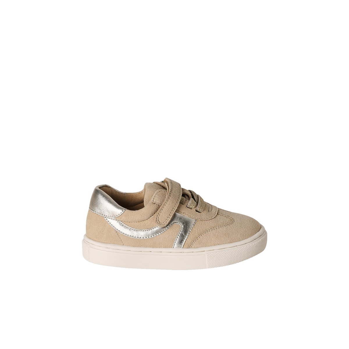 Baskets enfant cuir élastiquées marron, VERTBAUDET