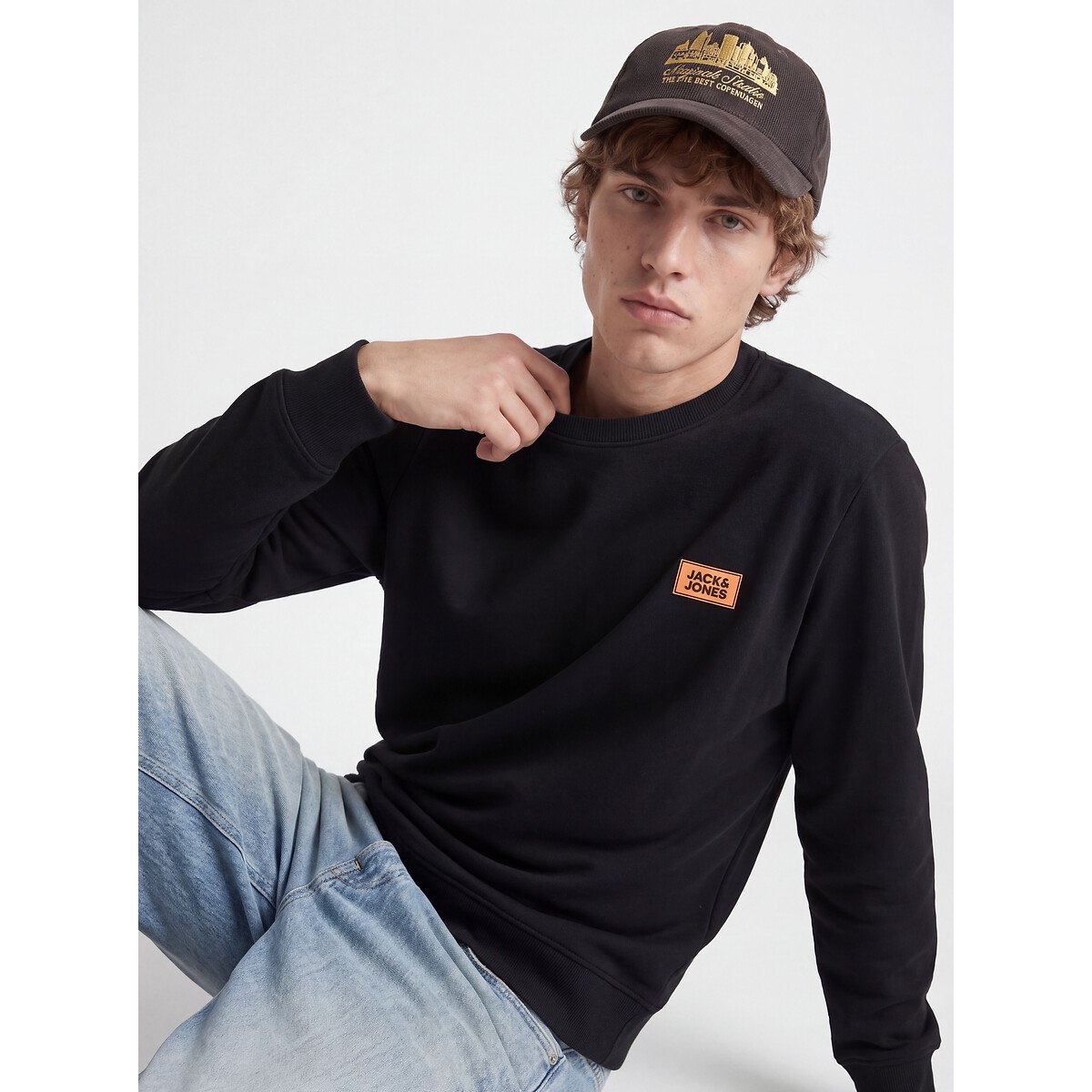Sweat col rond, RUSH noir, JACK & JONES