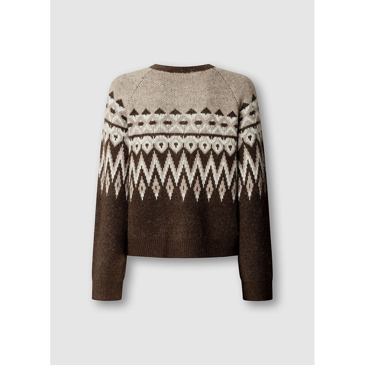Gilet col rond, motif jacquard marron, PEPE JEANS