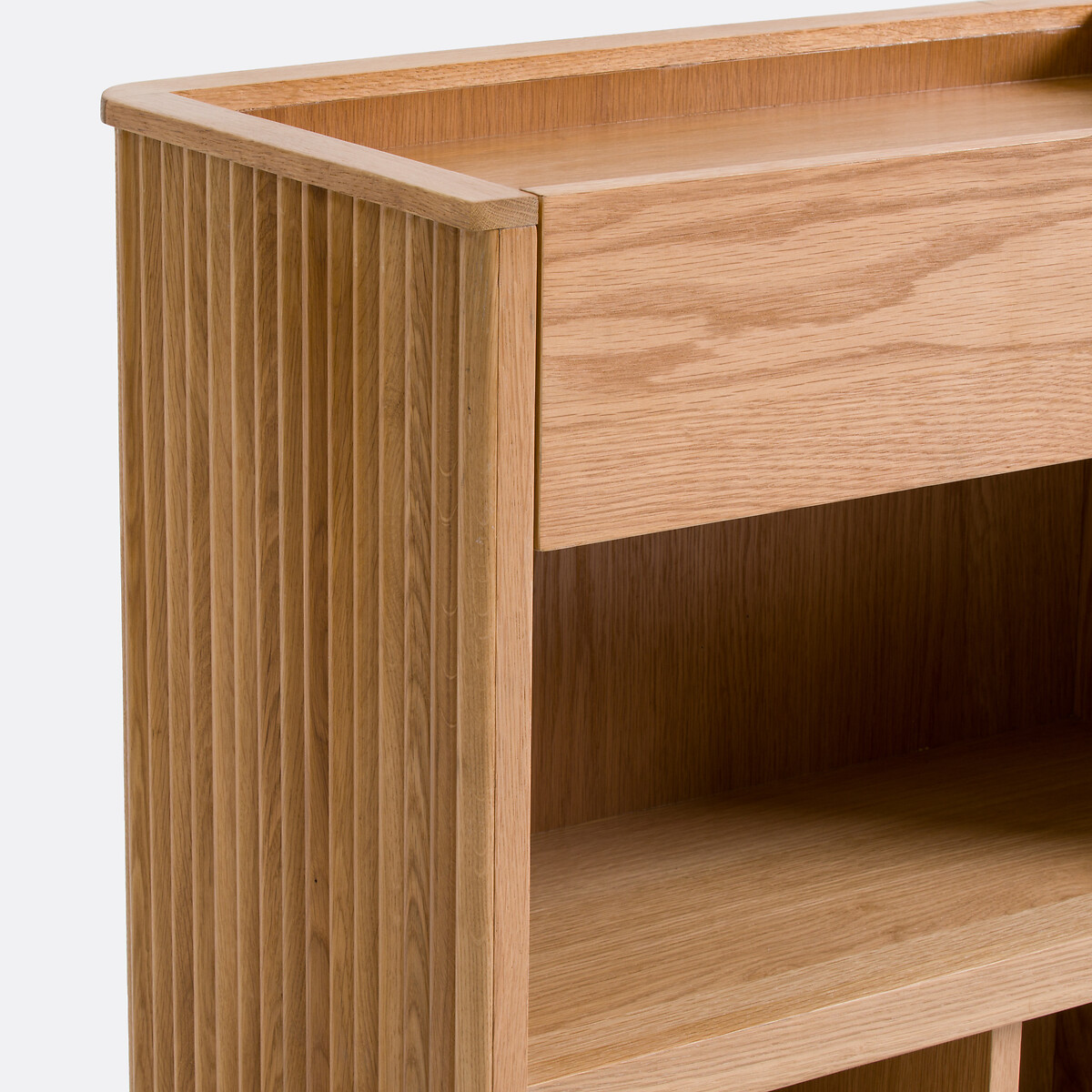 Console, rangement à roulettes, en plaqué chêne, Tamula chêne, LA REDOUTE INTERIEURS