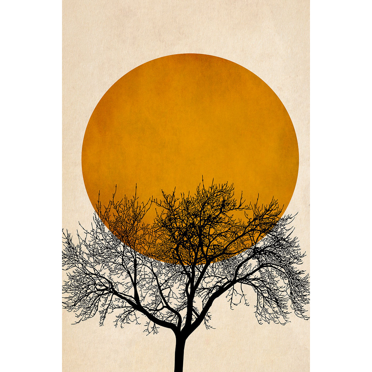 Tableau dessin arbre et sérénité tableau alu dibond, HEXOA