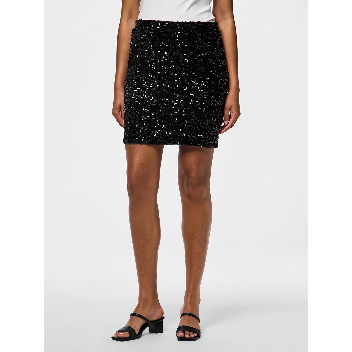 Sequined Mini Skirt black, PIECES
