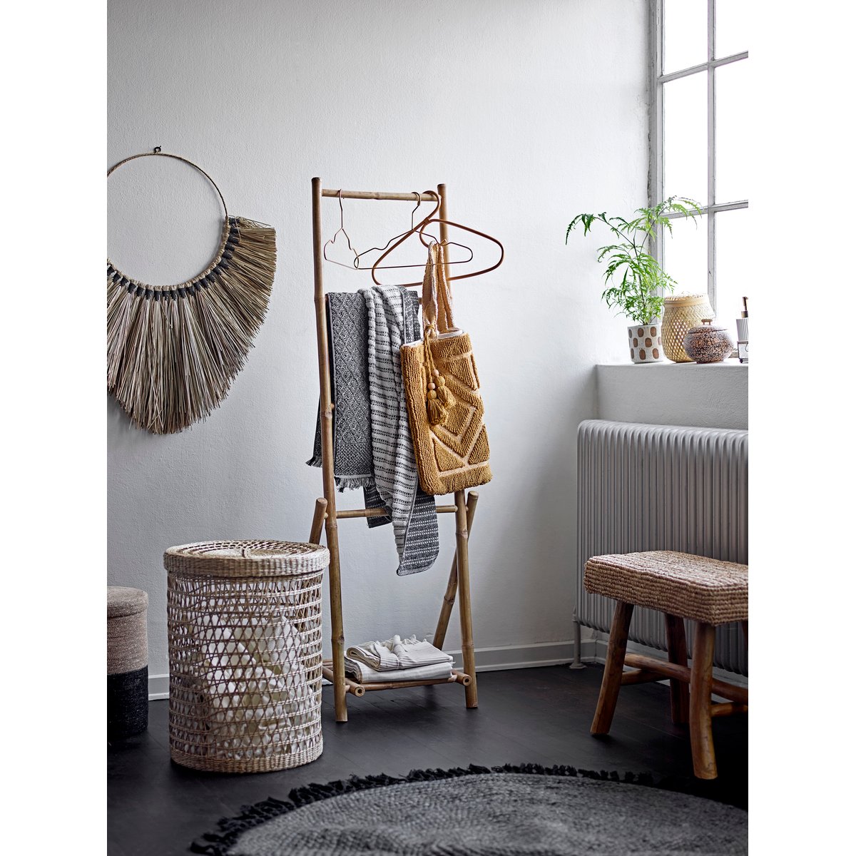 Paniers avec couvercle en jonc de mer Connie beige, BLOOMINGVILLE
