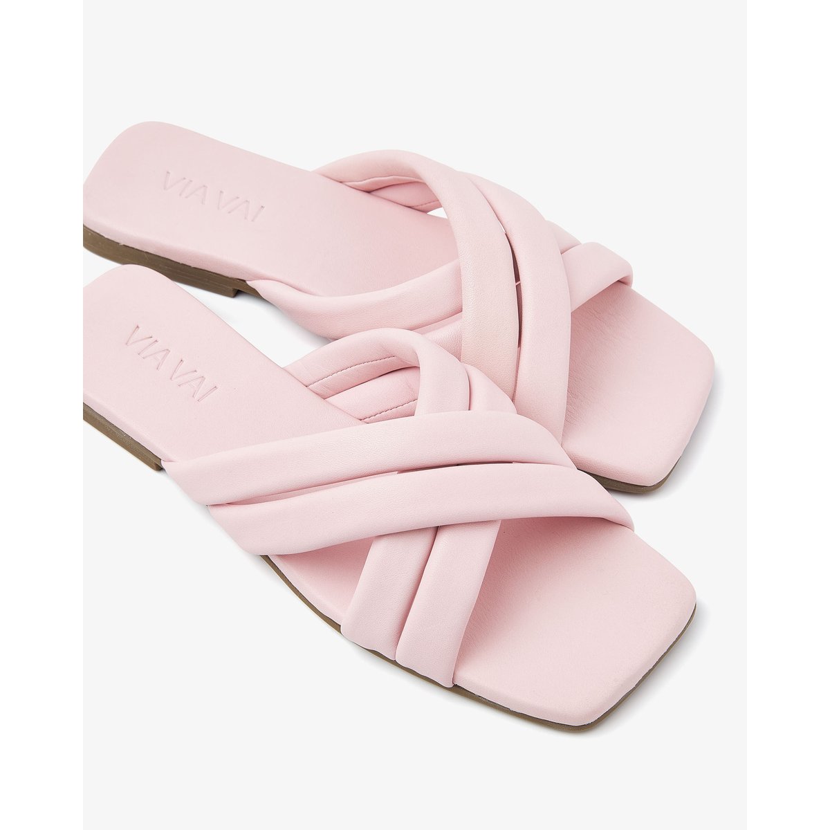Mules en cuir KIKI LOT rose, VIA VAI