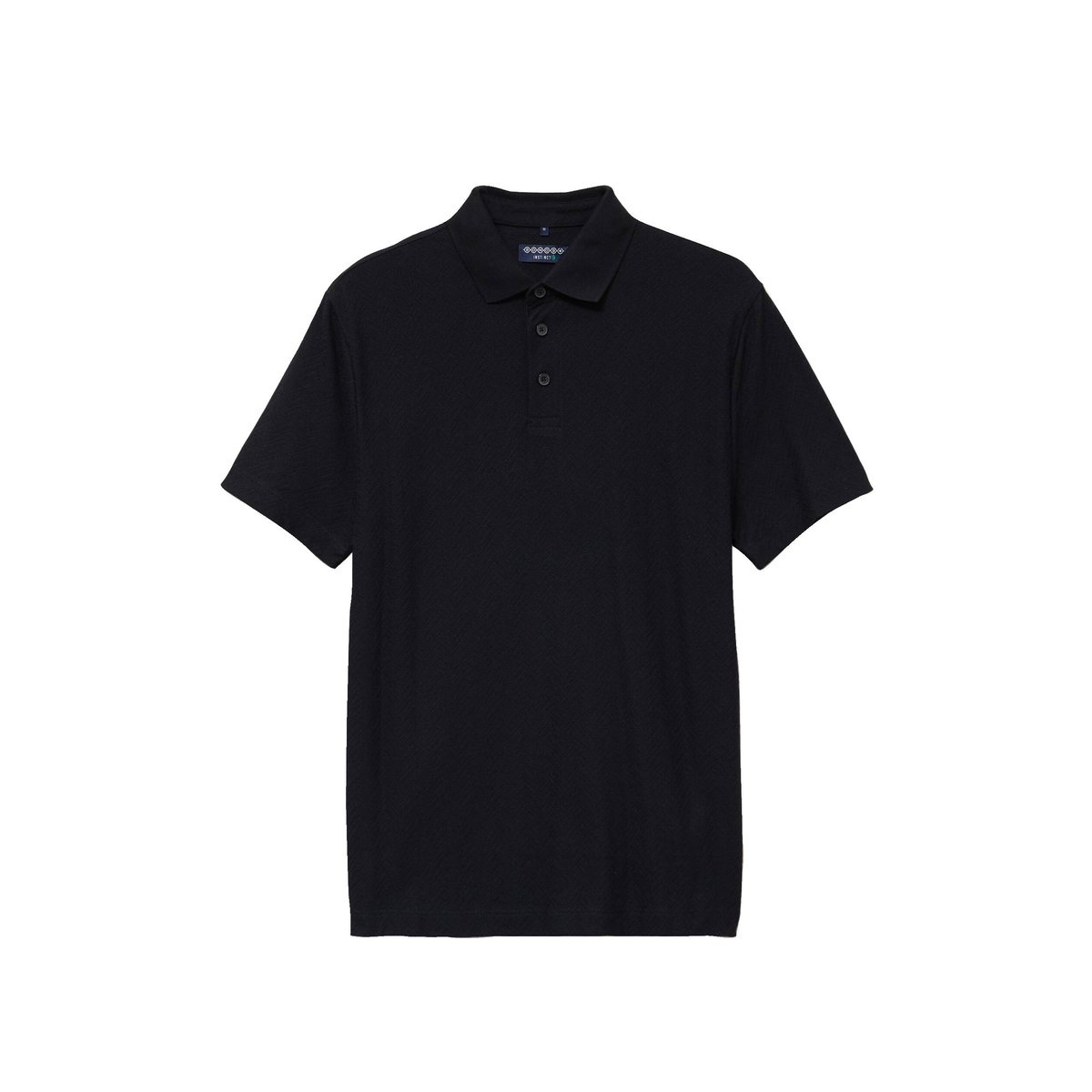 Polo droit en coton manches courtes noir, BONOBO
