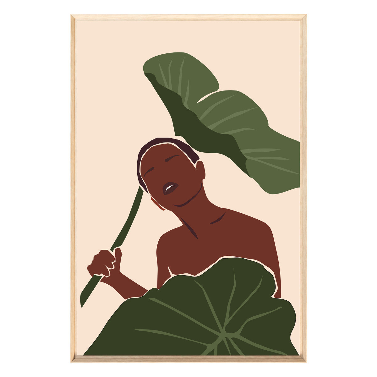 Tableau Mural Encadré Femme Tropicale Minimaliste ILLUSTRATION tableaux encadrés, CEANOTHE