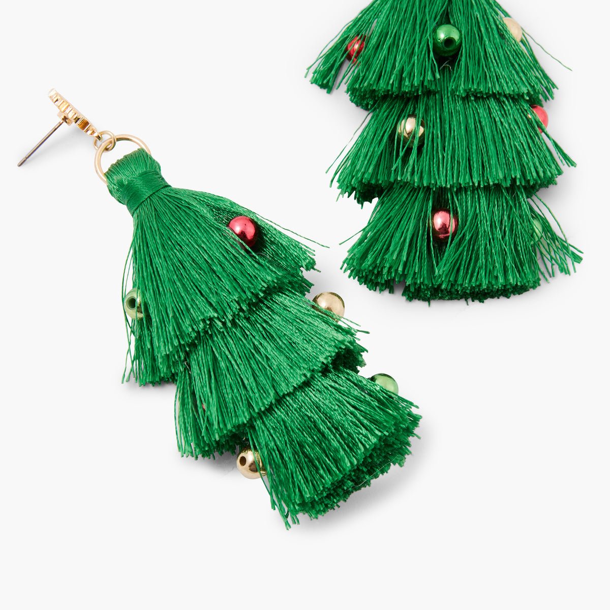 Boucles d'oreilles sapins pompons vert, BALABOOSTE