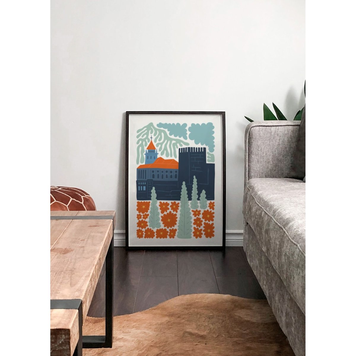 Affiche Espagne Alhambra blanc, L'AFFICHERIE