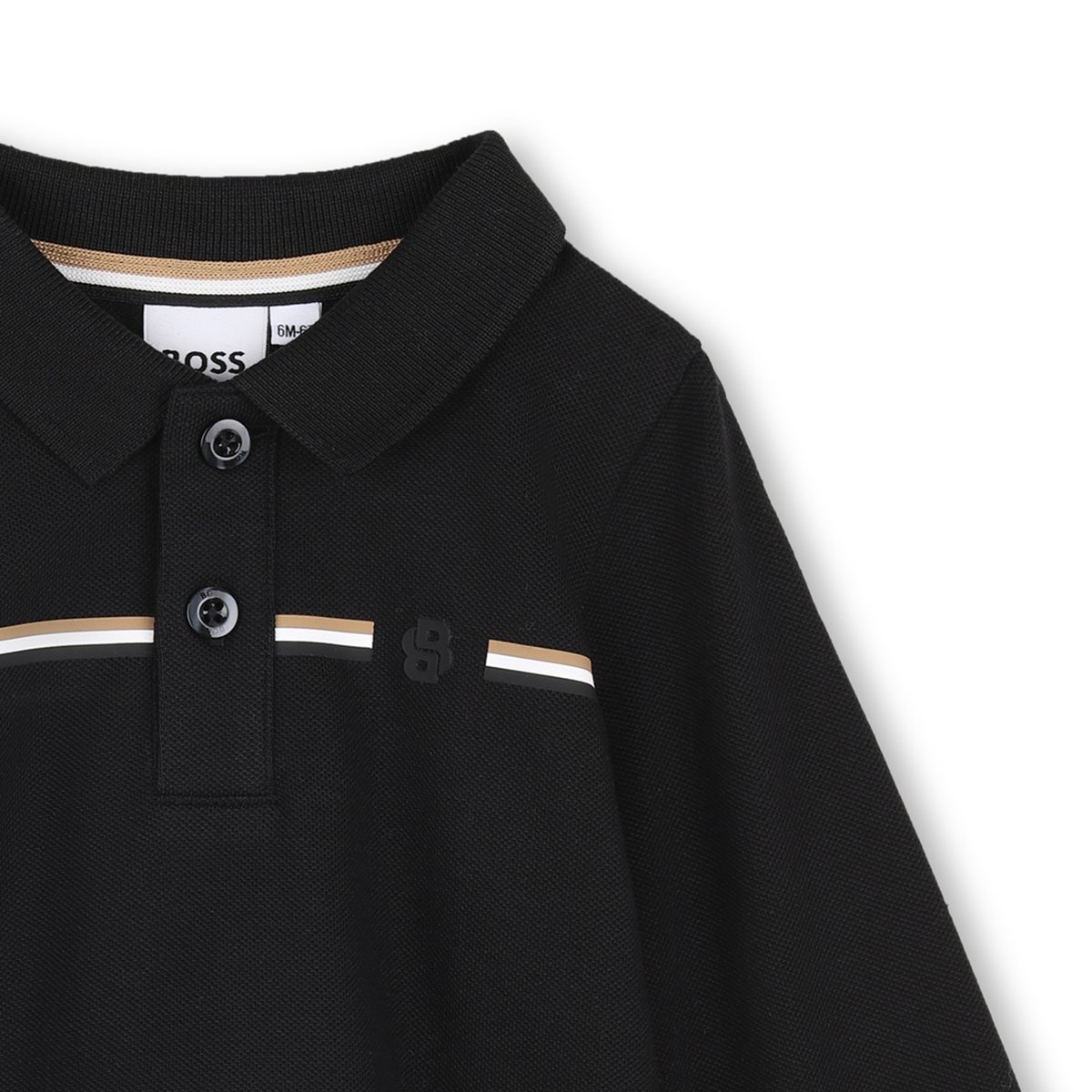 Polo manches longues black, BOSS KIDSWEAR