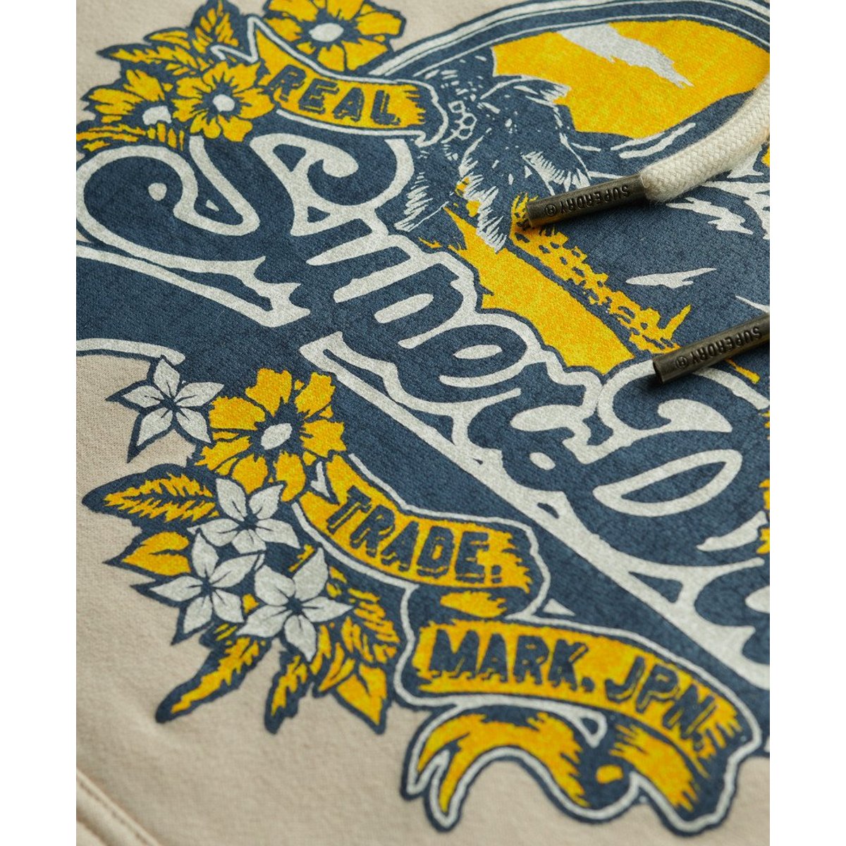 Sweat à capuche Floral gris château, SUPERDRY