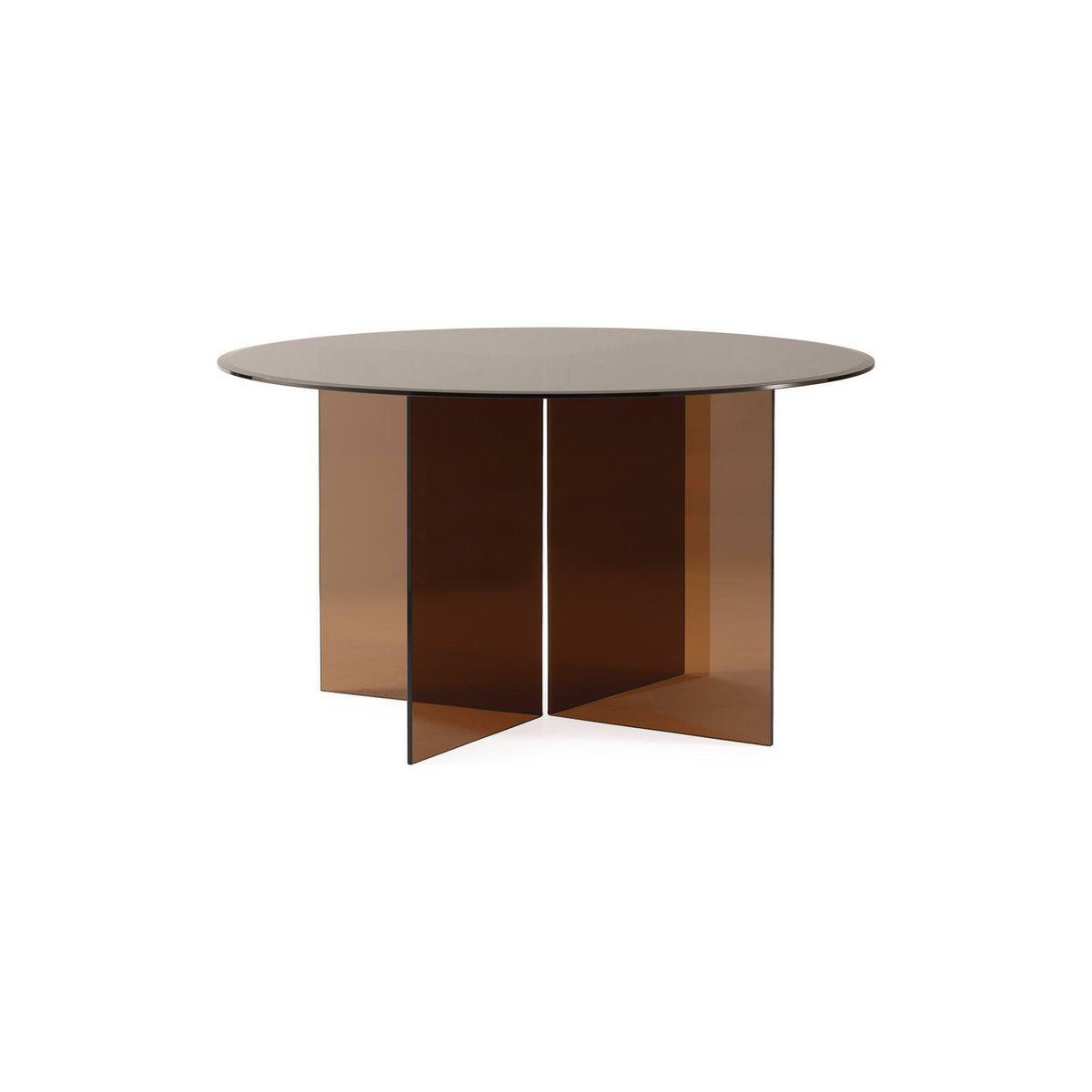 Table à manger ronde en verre ambre, RECOLLECTION