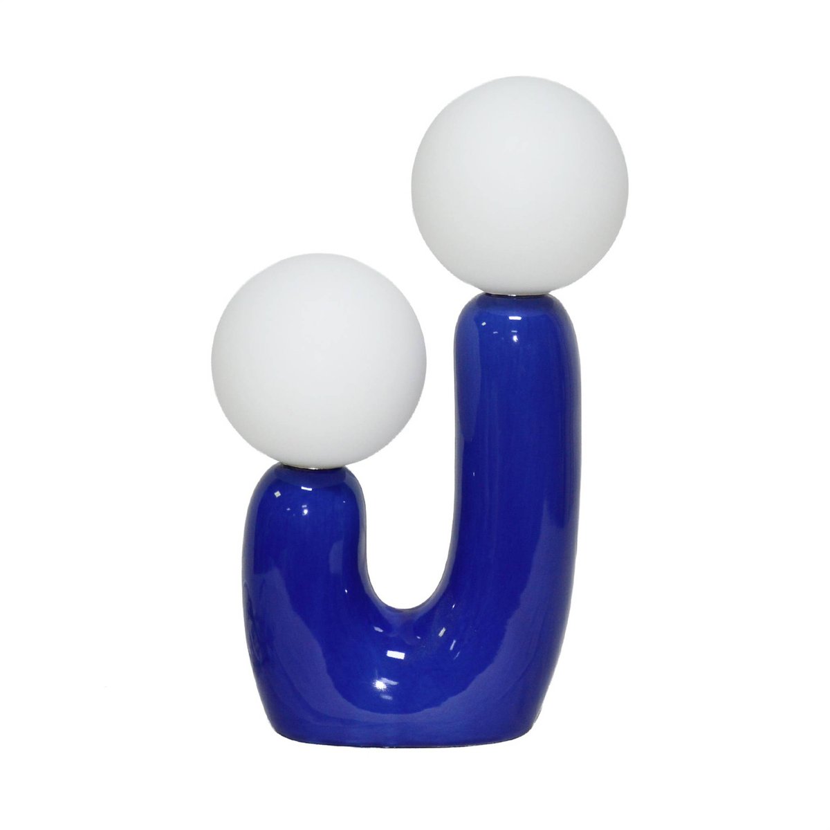 Lampe de table organique céramique et verre H 31cm DEVA bleu, SWEEEK