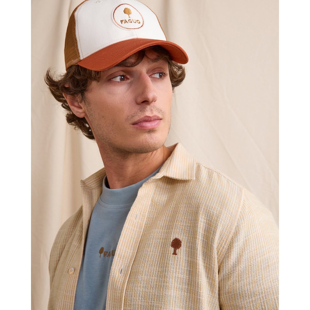 Chemise IRATY crème et jaune, FAGUO