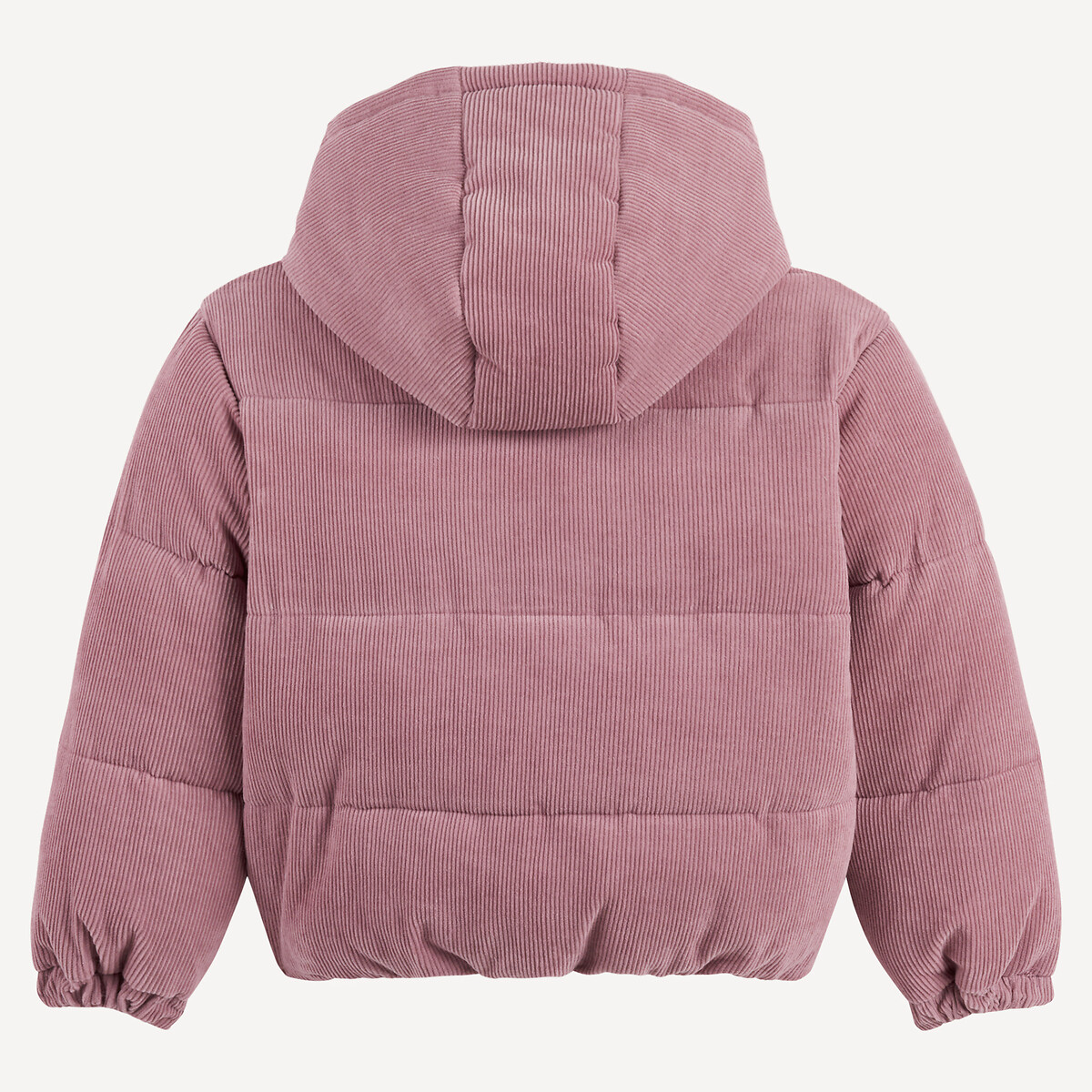 Corduroy Hooded Padded Jacket pink, LA REDOUTE COLLECTIONS
