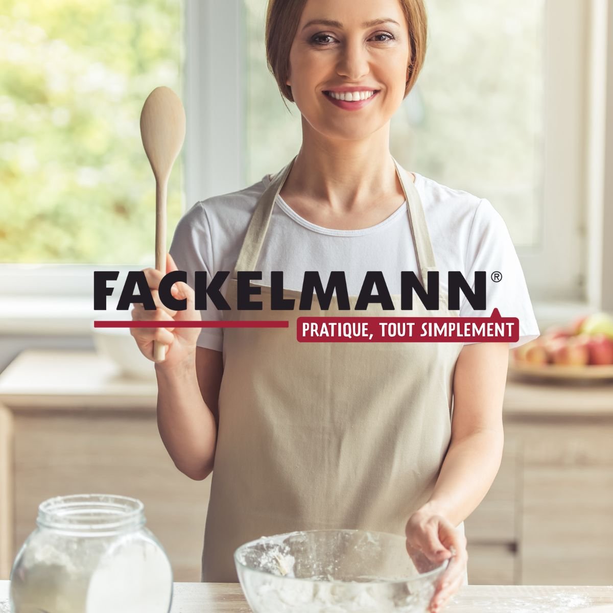 Maryse de pâtisserie et de cuisine beige,blanc, FACKELMANN