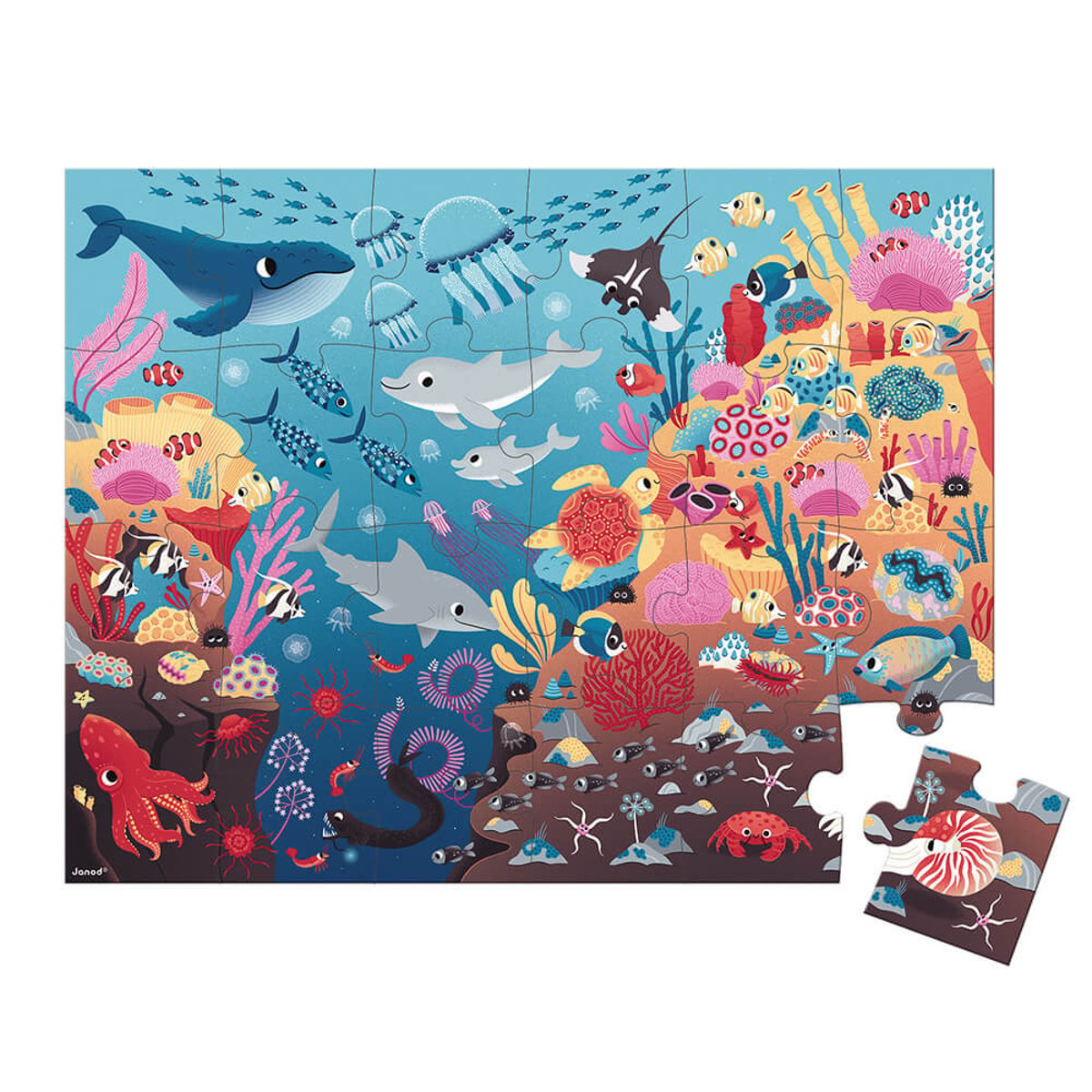 Puzzle Magique L'océan 24 Pièces couleur unique, JANOD