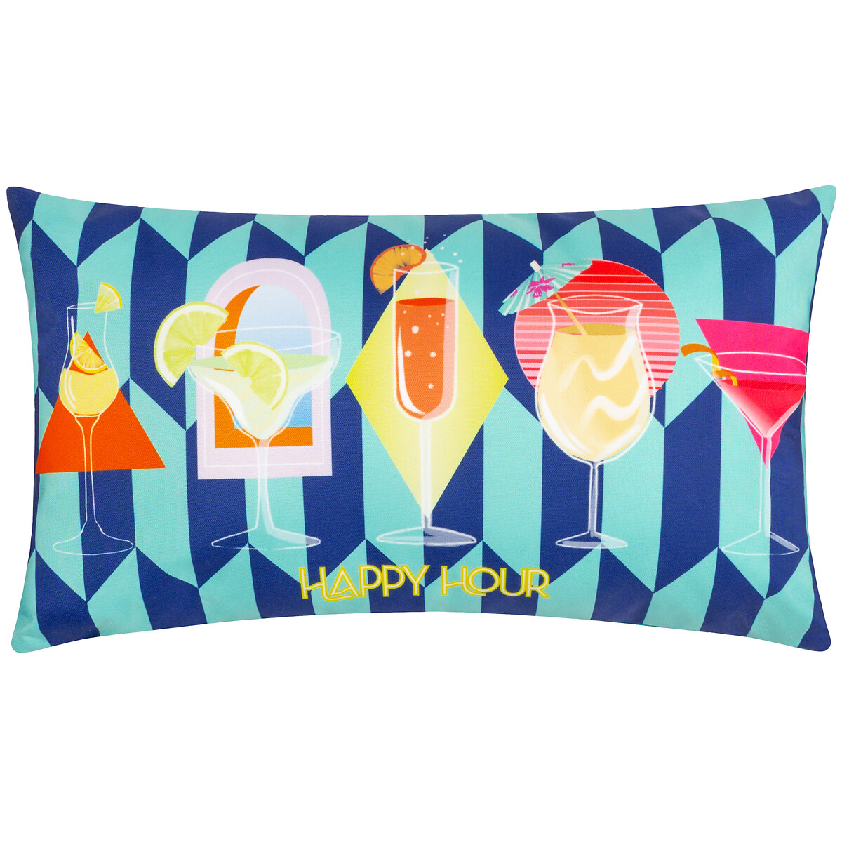 Happy Hour Abstract Outdoor Filled Cushion blue, FURN.