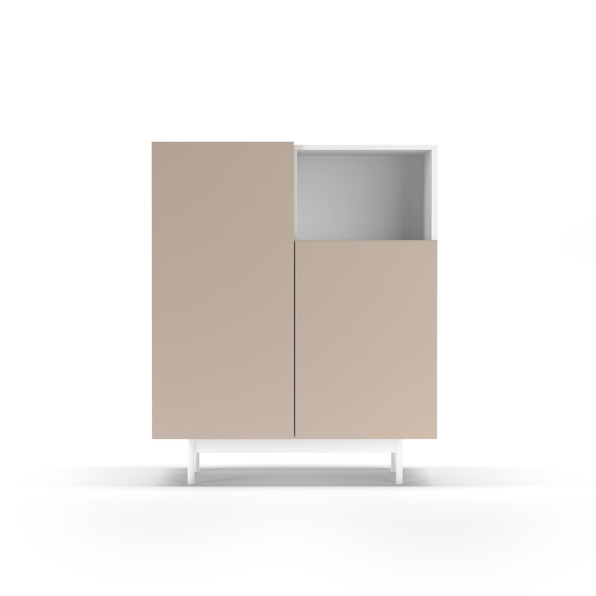 Buffet placard 2 portes, PRINTED blanc-taupe, HERDASA