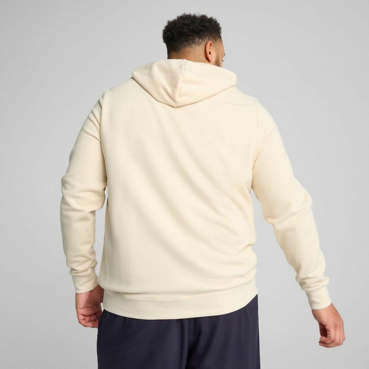 Sweat à capuche Essentiel petit logo crème, PUMA