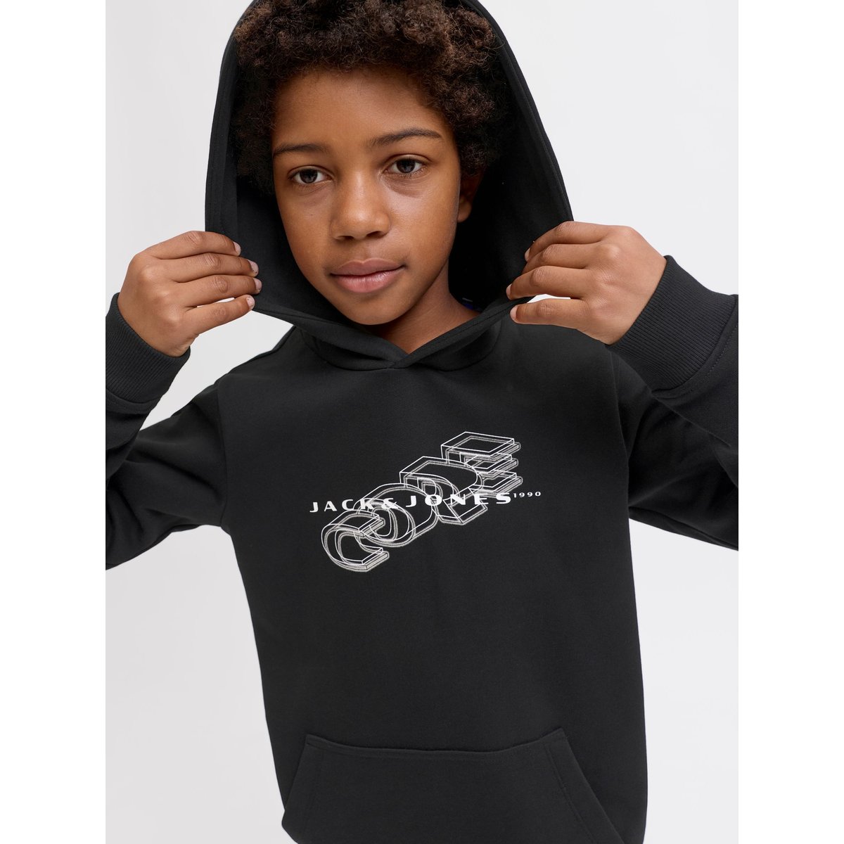 Sweat À Capuche noire - black, JACK & JONES JUNIOR