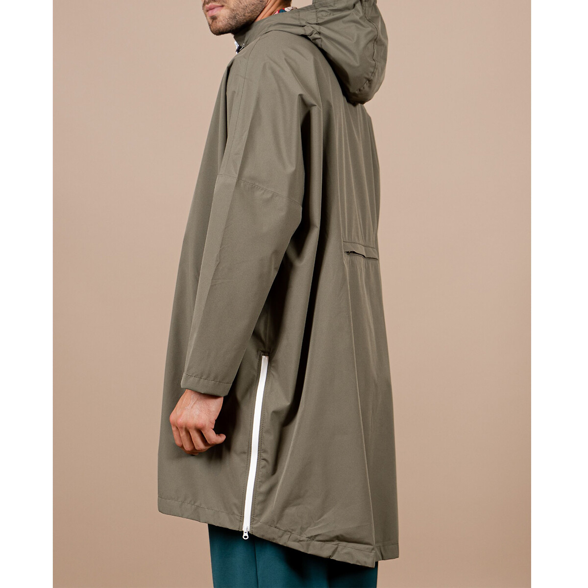 Poncho mixte long zippé LIBERTÉ kaki, FLOTTE