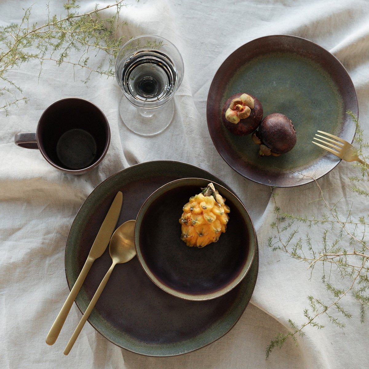 Lot de 6 assiettes plates à dessert, HERMOSA vert, KARE DESIGN