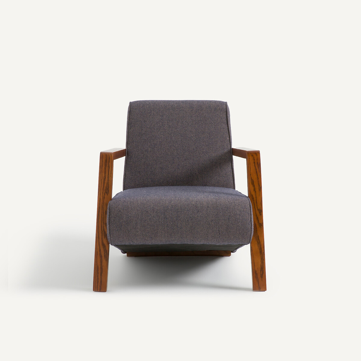 Fauteuil tissu laine et polyester, Sanami gris chiné, AM.PM
