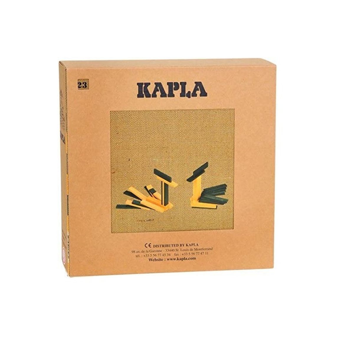 Coffret Kapla 40 planchettes avec livre vert et jaune, KAPLA