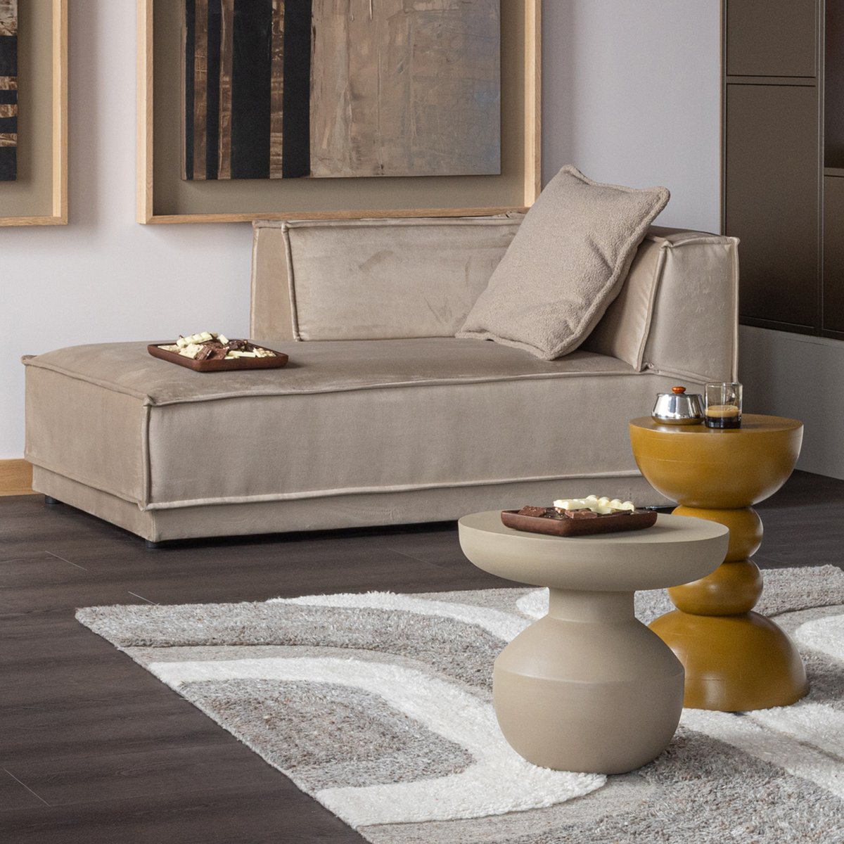 Table d'appoint en manguier MIEL jaune miel, WOOOD