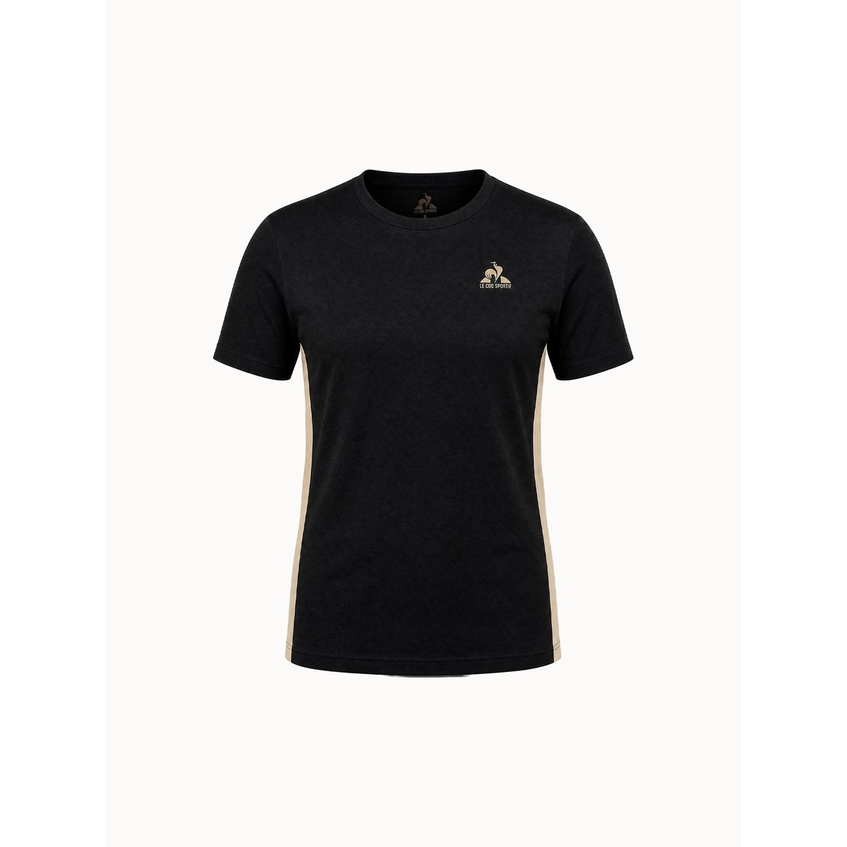 T-shirt en jersey de coton avec bandes côtés contrastées NOEL black, LE COQ SPORTIF