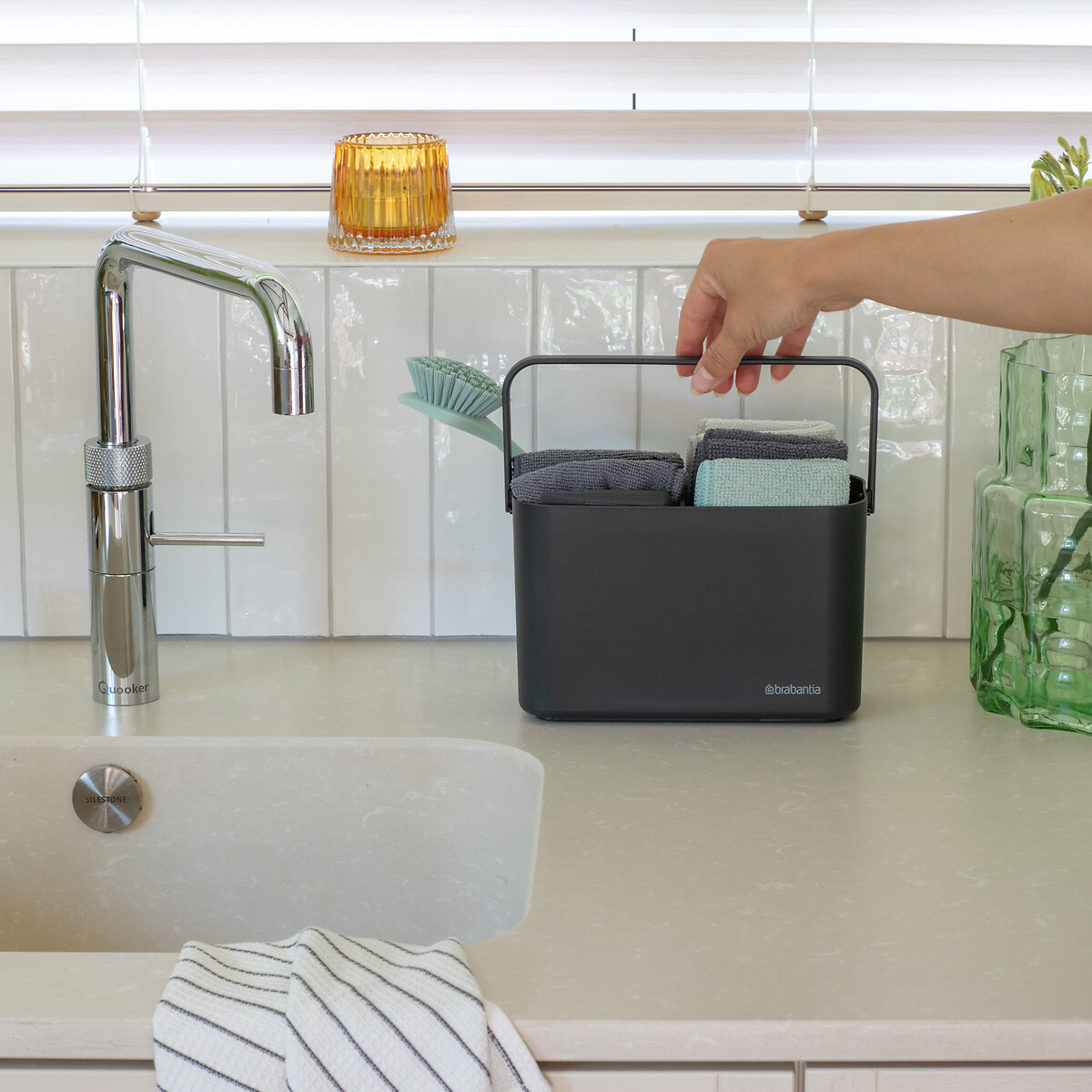 SinkSide Cleaning Set dark grey, BRABANTIA