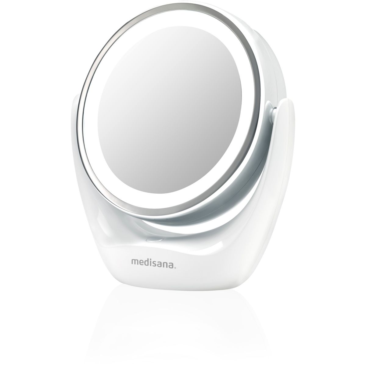 Miroir lumineux grossissant à piles couleur unique, MEDISANA