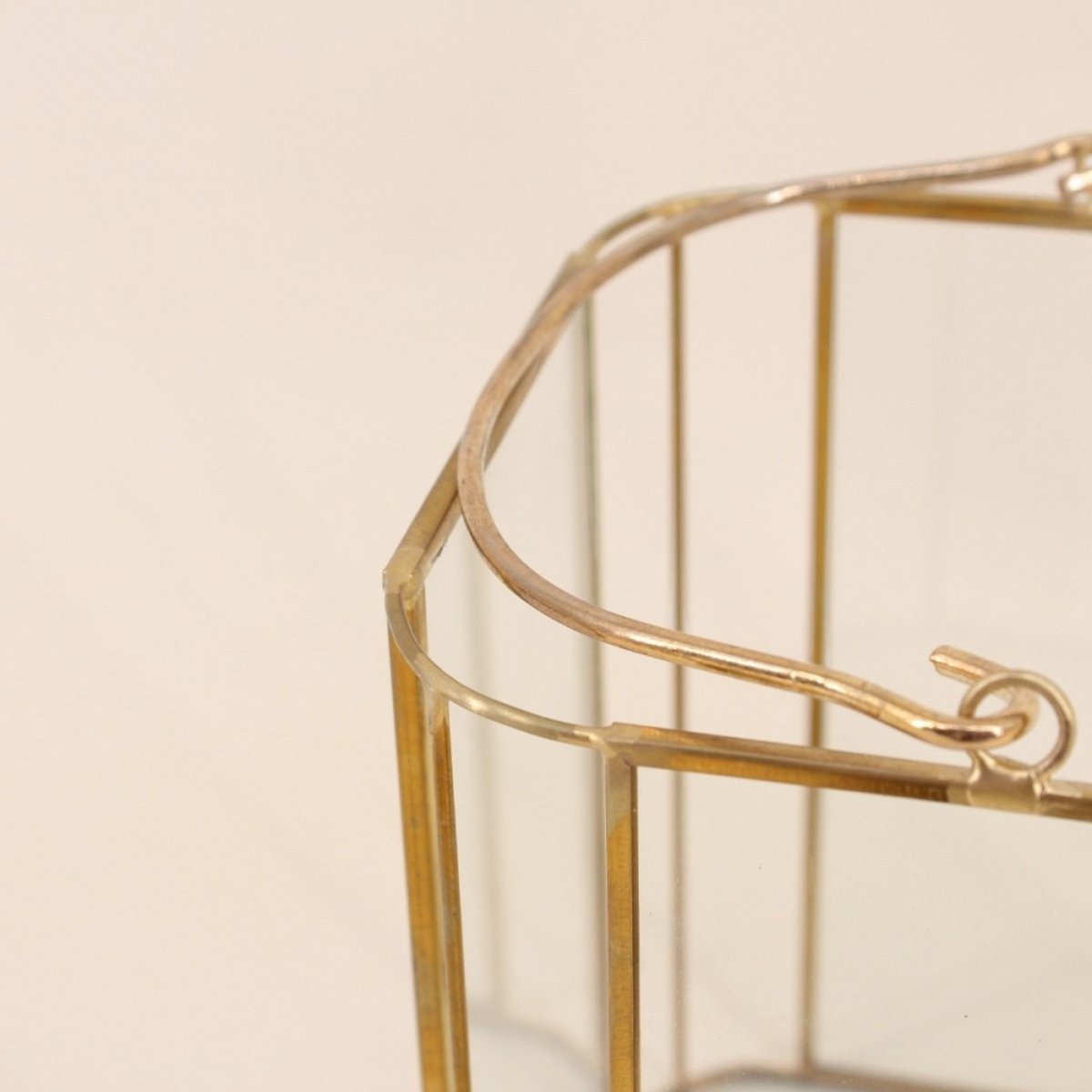Lanterne en verre et métal 16cm doré, ORNAMI