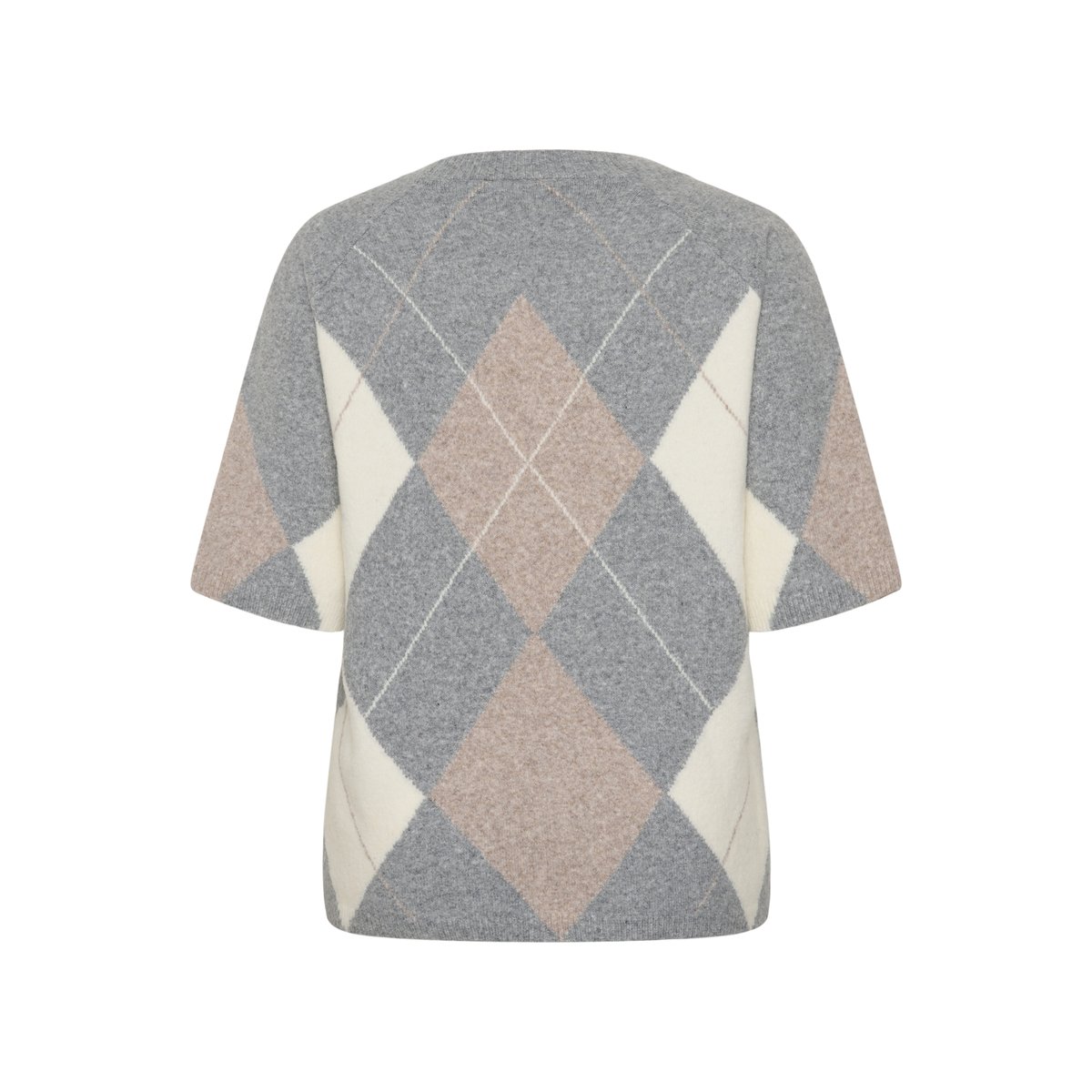 Pullover tricoté gris grey m./chalk/beige argyle, KAFFE CURVE