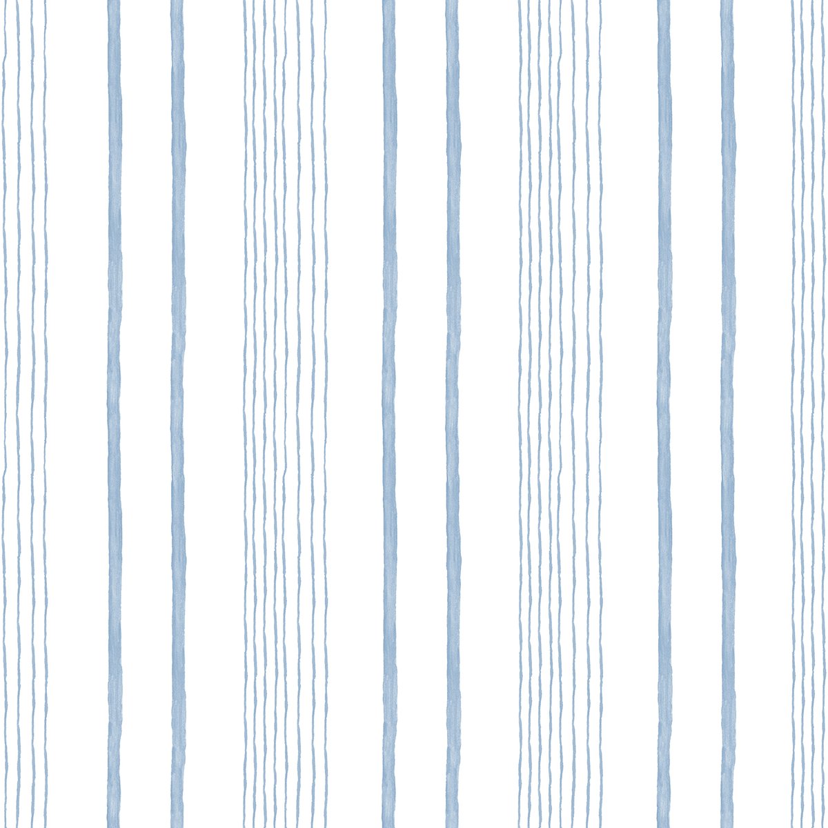Papier peint enfant rayures aquarelle bleu blanc bleu, HEXOA